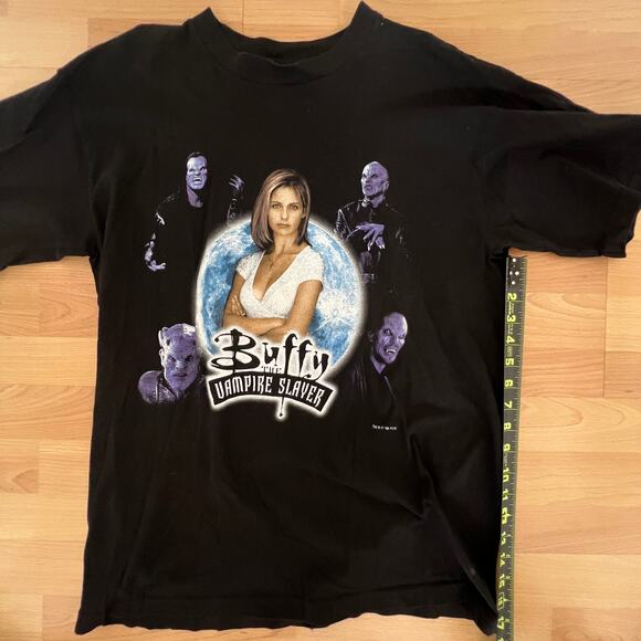 Rare 90s Buffy Vampire Slayer Villains Tee Blue Grape Tag XL NOS Double-Sided - Picture 5 of 14